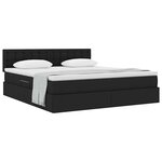 vidaXL Lit avec rangement et matelas avec matelas Noir 160 x 200 cm