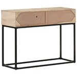 vidaXL Table console 100x35x76 cm Bois de manguier et canne naturelle