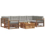 vidaXL Ensemble de canapés d'extérieur 7 pc Gris Naturel et Clair