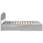 vidaXL Cadre de lit Gris Sonoma 140 x 190 cm Bois d'ingénierie