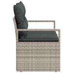 vidaXL Sofa de jardin 2 places avec rangement et des coussins gris en poly rattan