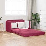 vidaXL Canapé-Lit Rouge bordeaux 124 x 204 x 61 cm Velours