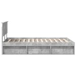 vidaXL Cadre de lit avec tête de lit Béton 120 x 190 cm Pin massif