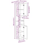 vidaXL Cabinet de salle de bain Chêne noir 32 x 34 x 188 5 cm