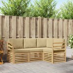 vidaXL Ensemble de canapés d'extérieur 4 pc Blanc et Beige Polyester