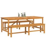 vidaXL Ensemble de salle à manger pour jardin 3 Pièces Marron