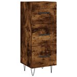 vidaXL Buffet haut Chêne fumé 34 5x34x180 cm Bois d'ingénierie