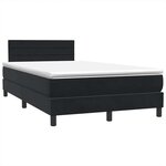 vidaXL Sommier à lattes de lit avec matelas noir 120x210 cm velours