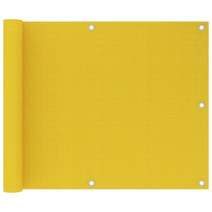 vidaXL Écran de balcon Jaune 75x600 cm PEHD