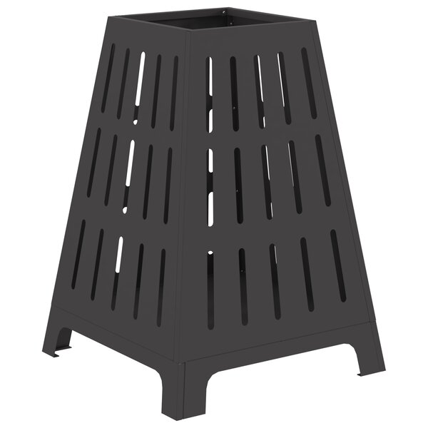 vidaXL Foyer carré noir 50x50x70 cm en acier