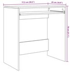 vidaXL Bureau Chêne fumé 77 5 x 43 x 79 cm Bois d'ingénierie