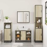 vidaXL Meuble de salle de bain avec lavabo Chêne Sonoma 80 x 33 x 60 cm Bois d'ingénierie