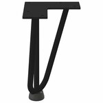 vidaXL Pieds en épingle à cheveux pour table basse 4 pièces Noir 20 cm Acier massif
