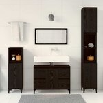 vidaXL Ensemble de mobilier de salle de bain avec tiroir 3 Pièces Noir