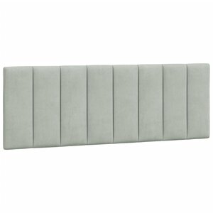 vidaXL Coussin de tête de lit Hanko gris clair 137 cm velours