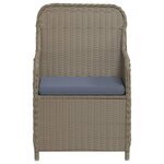vidaXL Ensemble à manger de jardin avec coussins 3 Pièces marron