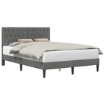 vidaXL Cadre de lit avec tête de lit Gris foncé 120 x 190 cm Velours