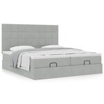 VidaXL Cadre de lit ottoman et matelas gris clair 160x200cm velours