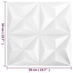 vidaXL Panneaux muraux 3D 48 Pièces 50x50 cm blanc origami 12 m²