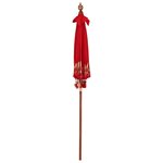 vidaXL Parasol Autre Rouge x 250 cm Coton et bois massif