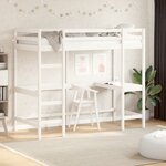 vidaXL Lit superposé sans matelas blanc 90x200 cm bois de pin massif