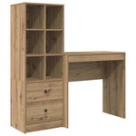 vidaXL Bureau avec rangement 2 Pièces chêne artisanal Bois d'ingénierie