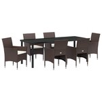 vidaXL Ensemble de 7 Chaises de Jardin Marron Rotin Poly