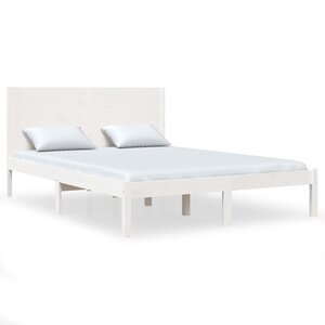 vidaXL Cadre de lit sans matelas blanc 140x190 cm bois de pin massif