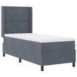 vidaXL Lit Box Spring avec Matelas Gris Foncé 80x200 cm Velours