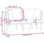 vidaXL Canapé de jardin 2 places avec coussins Bois d'acacia massif
