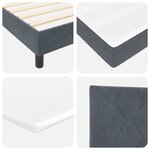 vidaXL Lit à ressort LED avec matelas Gris foncé 120 x 190 cm Velours