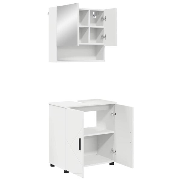 vidaXL Ensemble de mobilier de salle de bain Montage mural 2 Pièces Blanc