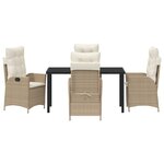 vidaXL Ensemble de jardin 5 pièces avec coussins beige en poly rattan