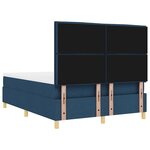 vidaXL Lit à ressorts avec matelas Bleu 140 x 190 cm tissu