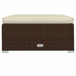 vidaXL Repose-pied de jardin coussin Marron 70x70x30 cm Résine tressée