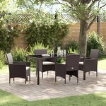 vidaXL Ensemble de Jardin 5 Pièces Marron Rotin Poly