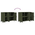 vidaXL Buffet vert olive 100 5x39x72 cm acier