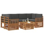 vidaXL Ensemble de canapés d'extérieur 7 Pièces Naturel et Anthracite