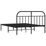 vidaXL Cadre de lit métal sans matelas avec tête de lit noir 140x190cm