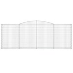 vidaXL Paniers à gabions arqués 4 Pièces 400x30x140/160 cm Fer galvanisé