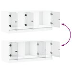 vidaXL Meuble TV avec portes en verre blanc 102x37x42 cm