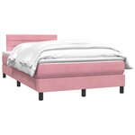 vidaXL Sommier à lattes de lit avec matelas rose 120x220 cm velours