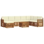 vidaXL Ensemble de canapés d'extérieur 9 pc Naturel et Crème