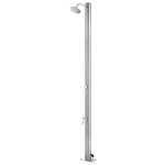 vidaXL Douche de jardin avec base marron 220 cm Acier inoxydable