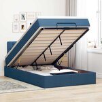 vidaXL Lit ottoman avec matelas et LED Bleu 120x200 cm Tissu