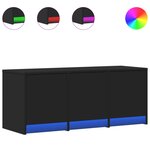 vidaXL Meuble TV avec LED noir 97x34x40 cm bois d'ingénierie