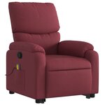 vidaXL Fauteuil inclinable de massage Rouge bordeaux Tissu
