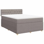 vidaXL Sommier à lattes de lit avec matelas Taupe 160x200 cm Tissu