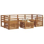vidaXL Ensemble de canapés d'extérieur 7 Pièces Naturel