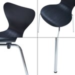 Lot de 4 chaises de salle à manger moderne design robuste noir / chrome 03_0009814